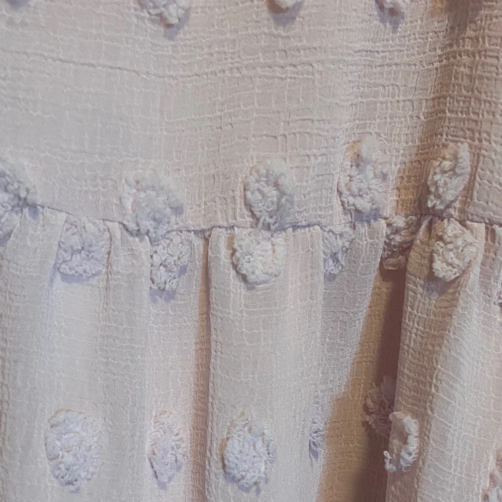 Jodifl Soft Pink Textured Swiss Dot Dress Size Med - Picture 4 of 9